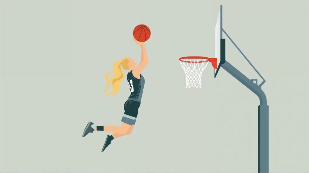 Sportive de haut niveau au basket se préparant à tirer, accompagnement mental des athlètes féminines